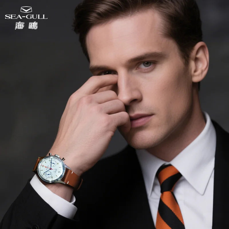 Seagull Aviator 38mm Chronograph seagull 1963 International Edition Mechanical Wristwatch ST1901 Watch  For Men USA Tax Free