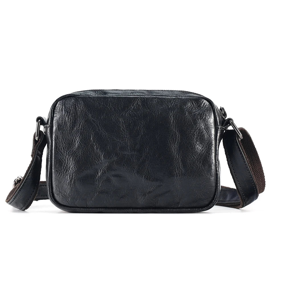 JOYIR Genuine Leather Mini Messenger Bag Travel Crossbody Bag for Women Men Cell Phone Purse Trave Satchel Shoulder Bags