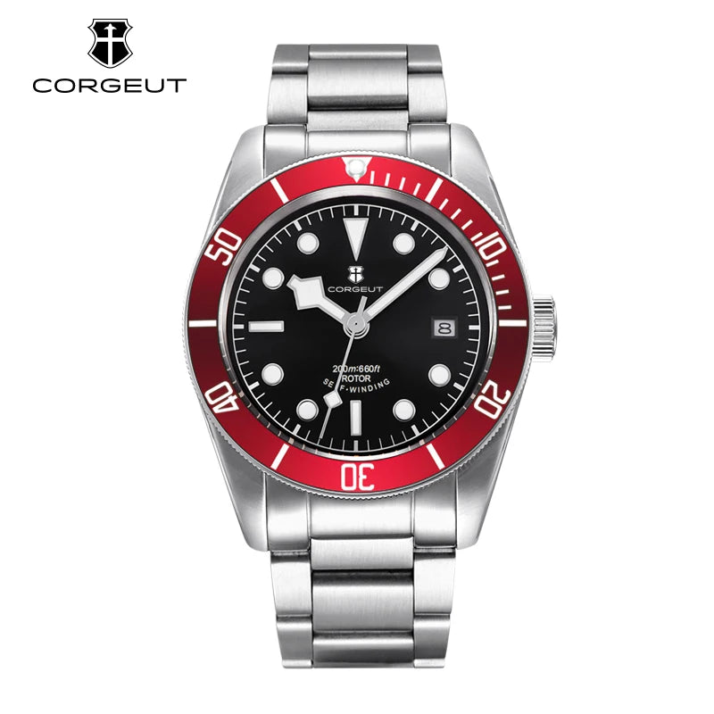 41MM Corgeut Men Mechanical Wristwatch Luxury nh35 Automatic Watches 100m waterproof Sapphire Glass Watch for Men Luminous Reloj