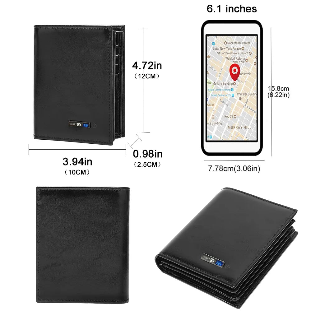 Billetera con gps Tracker Card Android And IOS,Smart Wallet for Men Best 2025 New Fathers Day Gift Birthday Gifts For Dad