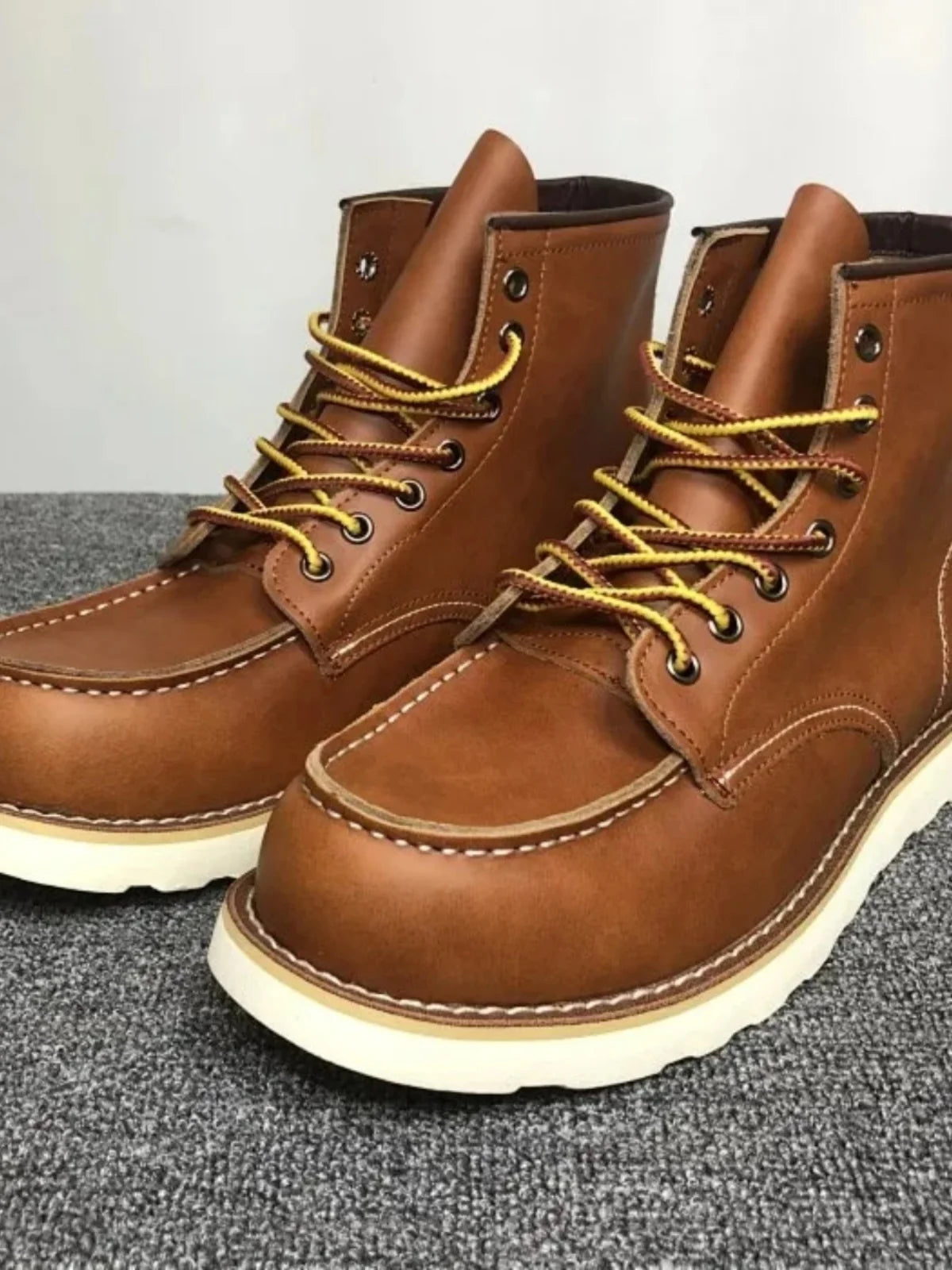 Authentic American Retro  Boots Men's Genuine Leather Workwear Boots Autumn Winter High Top oes