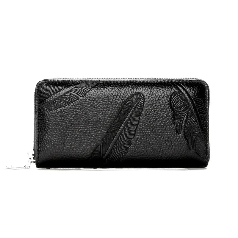 Business Men's Wallet Genuine Leather Clutch Purse Men Zipper Fashion Long Crocodile Pattern Cowhide Hand Bag Man Card Holder