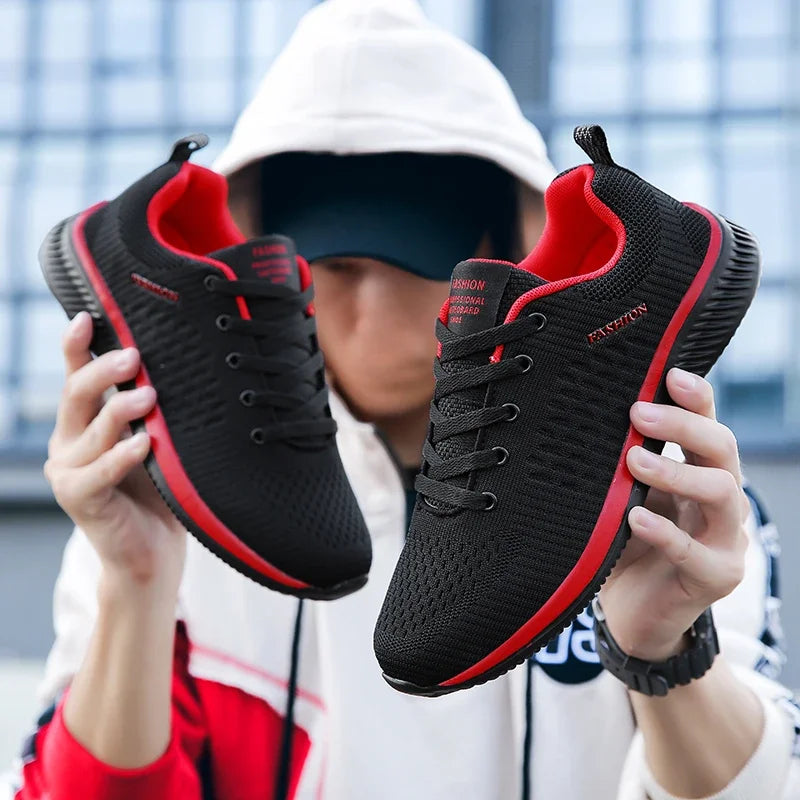 Men Sneakers Summer Breathable Walking Shoes 2024 New Lightweight Sport Shoes High Quality Mesh Knit Tennis Shoes Large Size 45