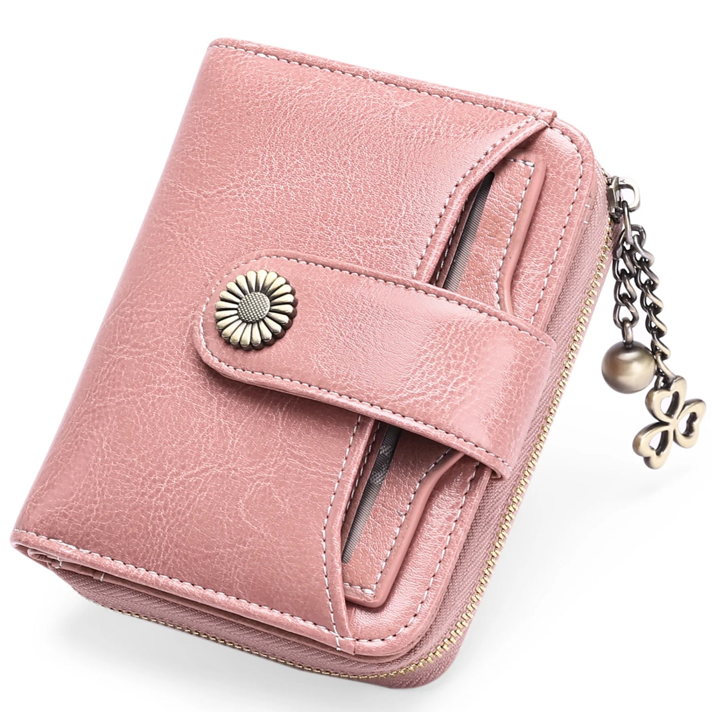 High Quality Women's Genuine Leather Wallet Female RFID Anti Theft Card Holder Coin Purse Wallets for Women Clutch Bag