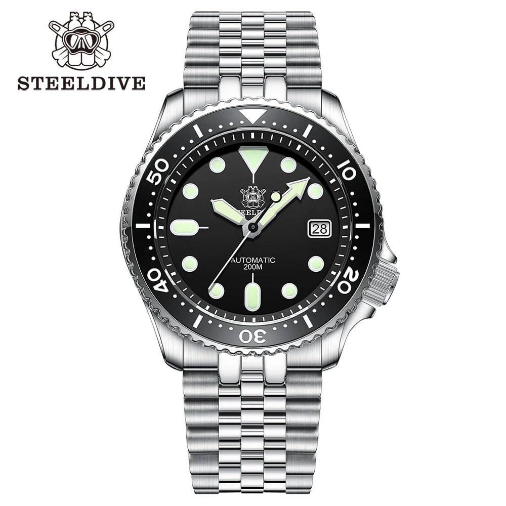 Steeldive SD1973 Men's watch Dive Watch Automatic Mechanical Men's watch NH35 V2 Bracelet 41mm Diver watch men watches