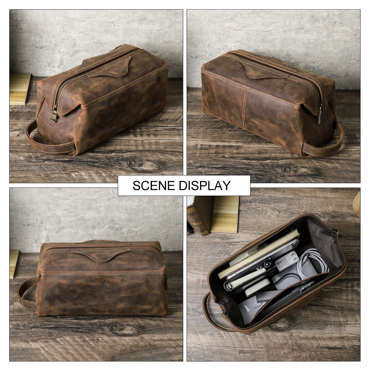 CONTACT'S Genuine Leather Clutch Bags for Men Large Capacity Tote Handbag Men's Bag Cosmetic Bag Male Travel Bag Clutches Wallet