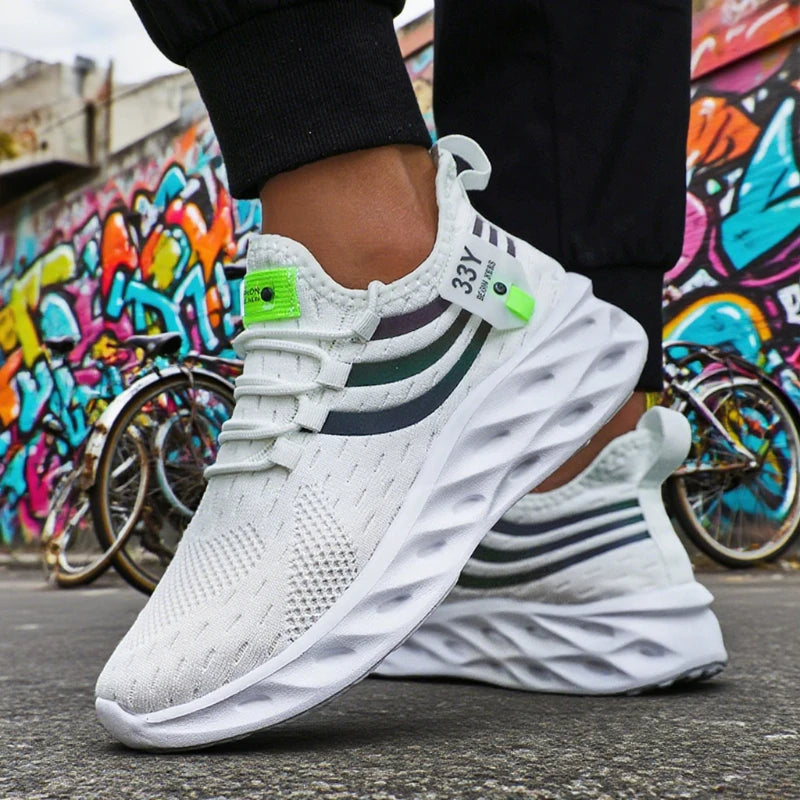Best Selling Men's Breathable Athletic Sneakers 2025 Men Running Walking Shoes Lightweight Breathable Trendy Casual Sports Shoes