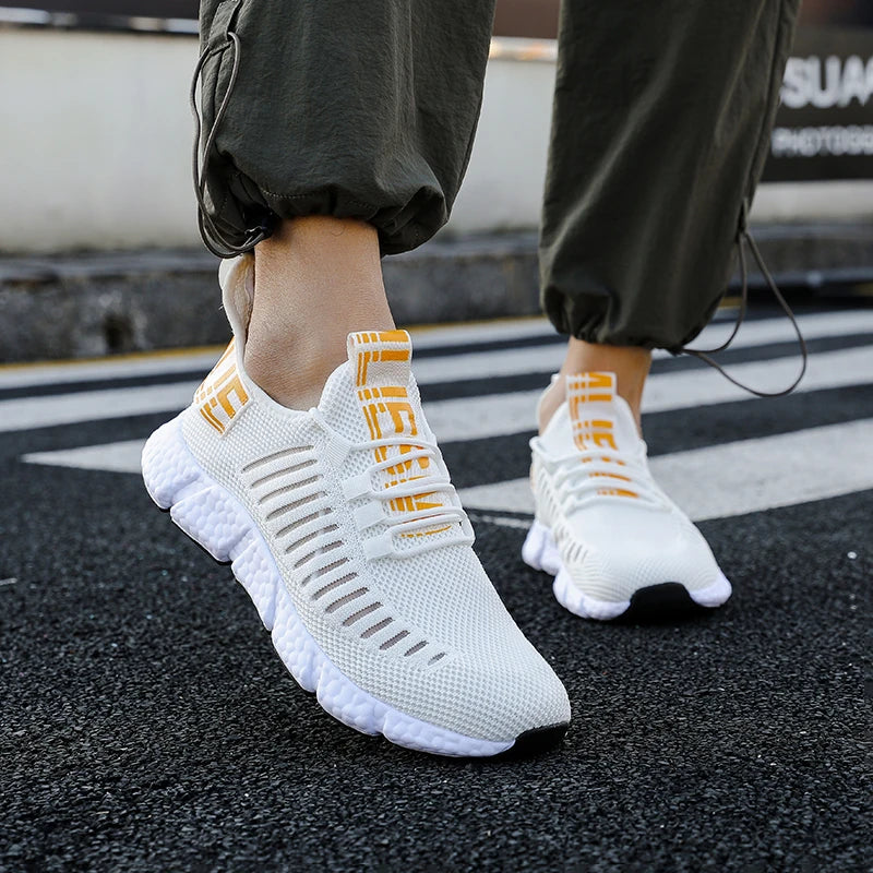 Fashion Men's Shoes Sneakers 2024 Lightweight Platform Mesh Breathable Summer Hollow Casual Outdoor Running Vulcanized Shoes
