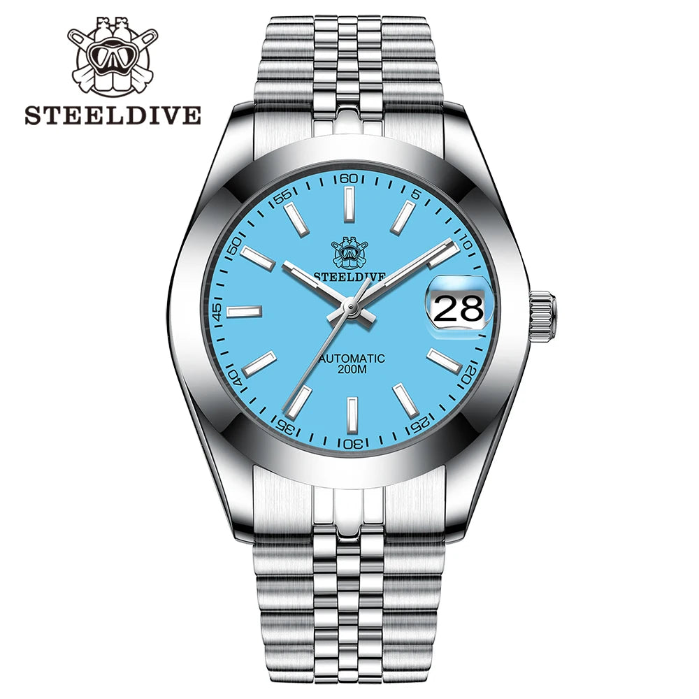 STEELDIVE SD1934 NH35 Automatic Movement 39mm Stainless Steel BGW9 Blue Luminous Sapphire Glass 200M Water Ghost Dive Watches