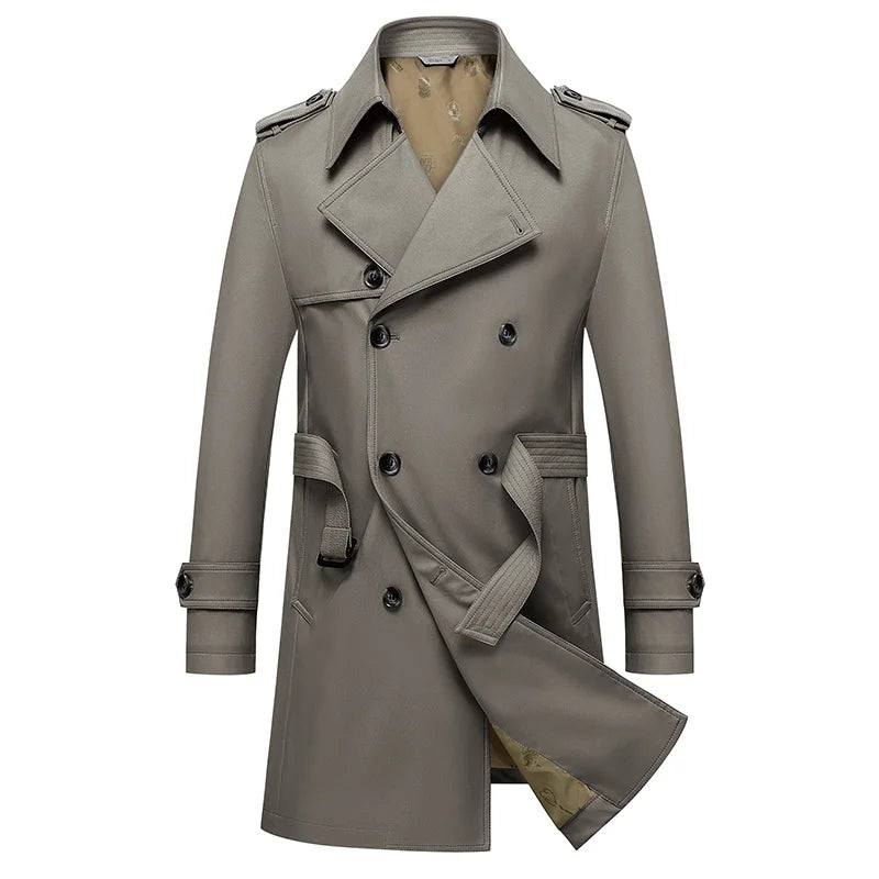 Classic Men's Trench Coat 8XL Plus Size Windbreak High Quality Business Casual Wind Coat Men Clothing Oversized Ponchos A5F7987