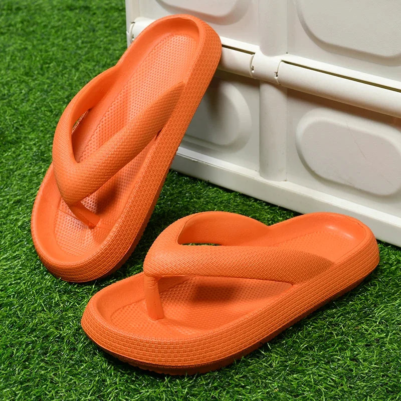 MAEDEF 2024 Thick Sole Slippers Men EVA Flip Flops Summer Shoes 2024 Couple Slippers Big Size 47 Outdoor Beach Sandals for Men