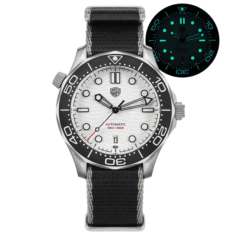 Watchdives WD007 Titanium 42mm Men Dive Watch NTTD NH35 Automatic Movement Domed Sapphire C3 luminous Watches 200M Waterproof
