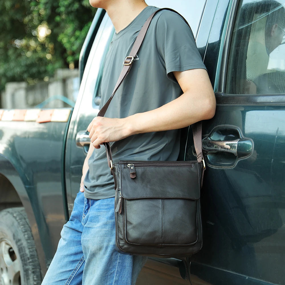WESTAL Men's Bags Genuine Leather Messenger Bag Crossbody Shoulder Bags For Male Casual Handbag Men Sling Pack For Work Business