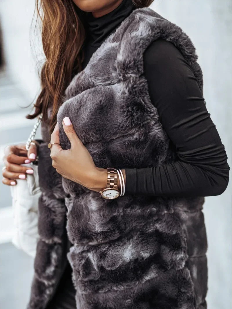 Women's New Sexy Fashion Leisure Commuting Vacation Style Versatile Comfortable Long Round Neck Tank Top Coat