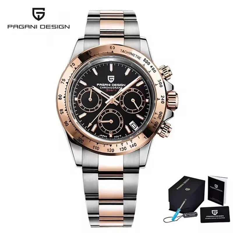 PAGANI DESIGN Men Automatic Watches Top Brand Luxury Quartz Watch For Men Chronograph Sapphire VK63 Wristwatch Reloj Hombre 2024
