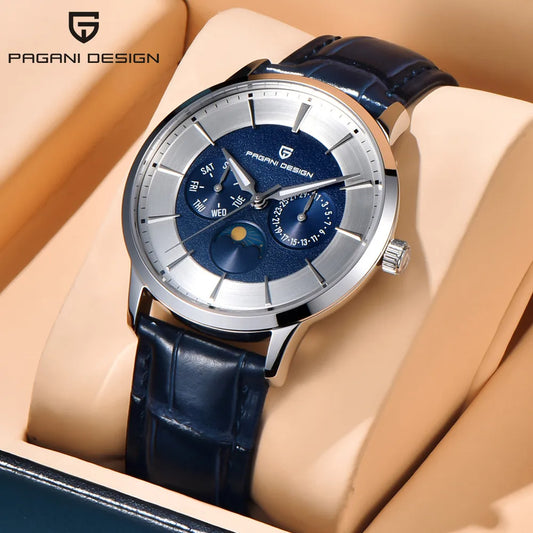 2025 PAGANI DESIGN New 40MM Multifunctional Men Quartz Watches 100M Waterproof Top Brand Sapphire Glass Moonphase Watch for Men