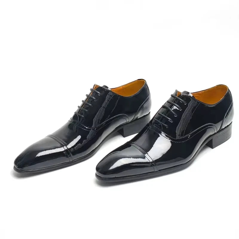Deluxe Men's Leather Shoes Business office formal leather shoes Oxford Lace-up Classic Fashion cowhide shoes for Men
