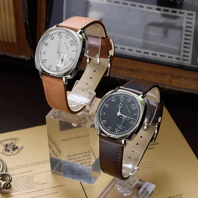 Baltany Reminiscent Quartz Watches Reproduced From VC1921 S4072 38mmDial Heat-treated Blue Hands Square Case  Vintage Wristwatch