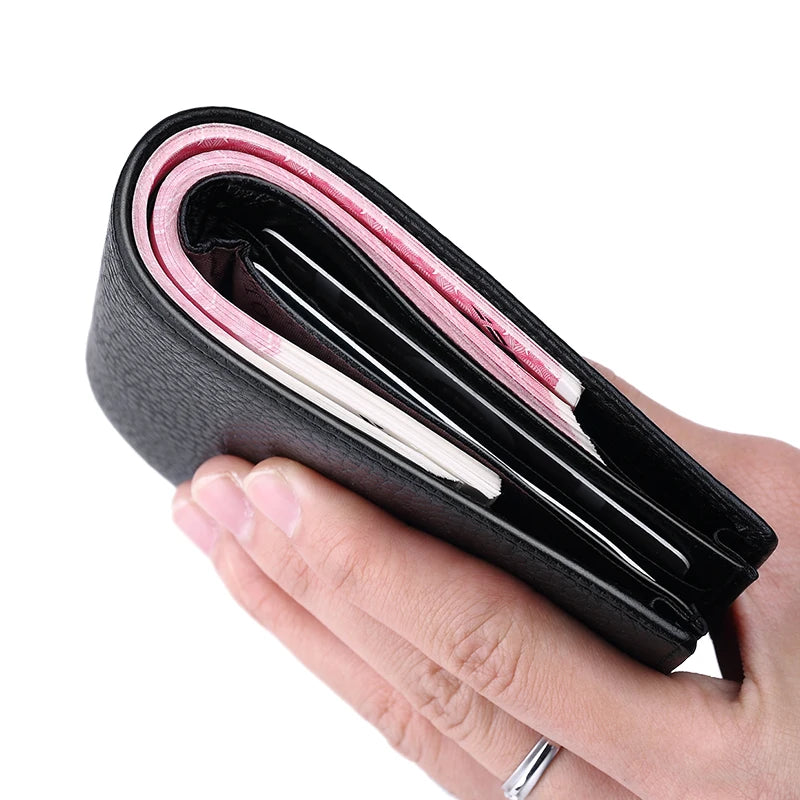 Genuine Leather Men Wallets Brand Luxury RFID Bifold Standard Wallets Coin Purse Business Card Holder Wallet Luxury brand