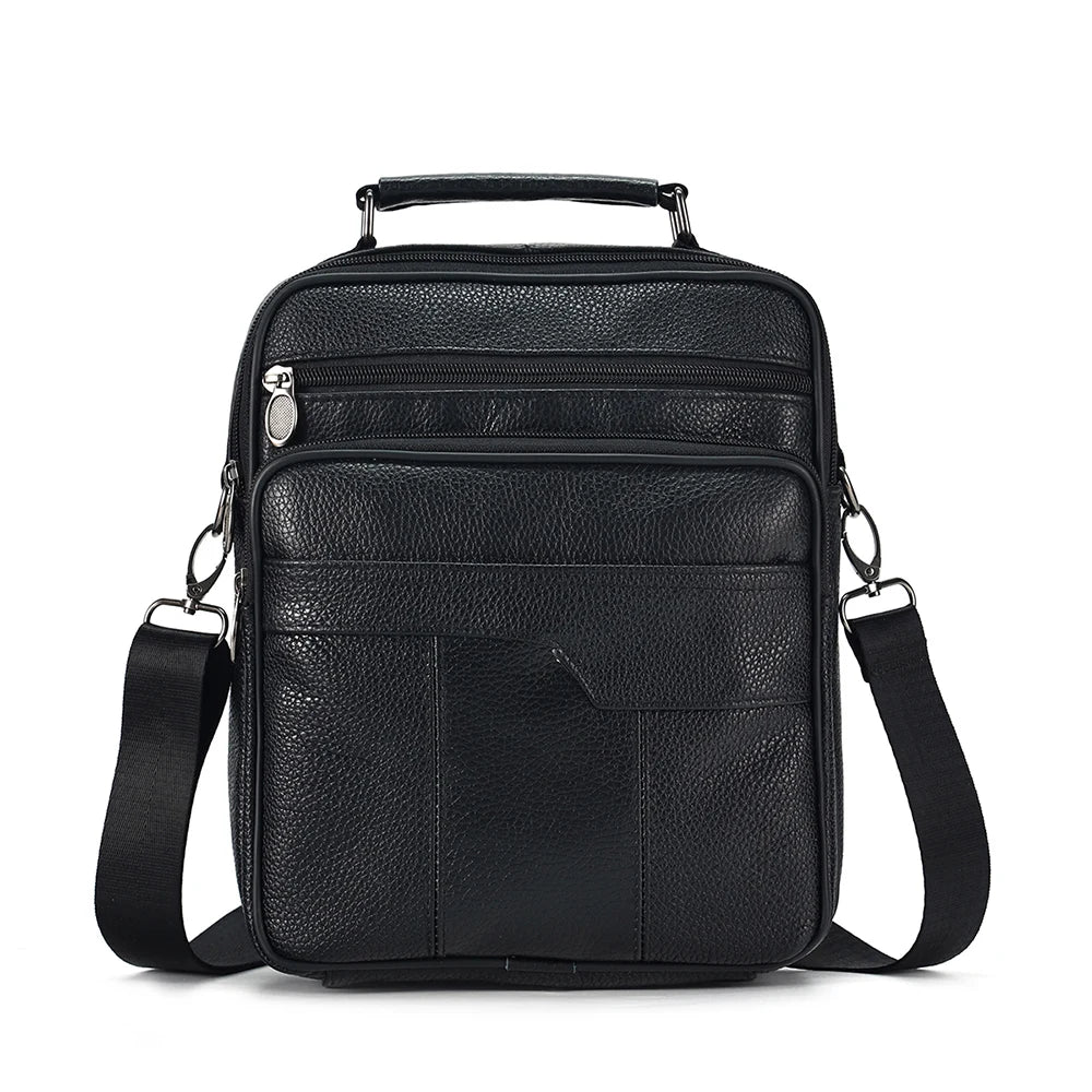 JOYIR Men Genuine Cowhide Leather Crossbody Bags Vintage Messenger Bag for Male Trendy Shoulder Handbag Casual Travel Sling Bag