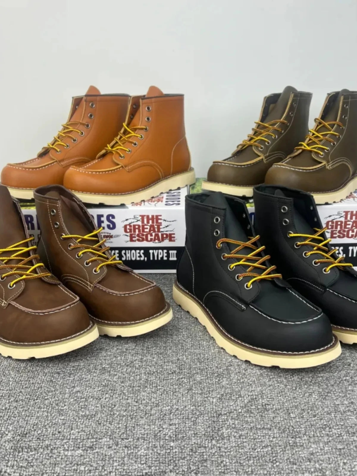 Authentic American Retro  Boots Men's Genuine Leather Workwear Boots Autumn Winter High Top oes