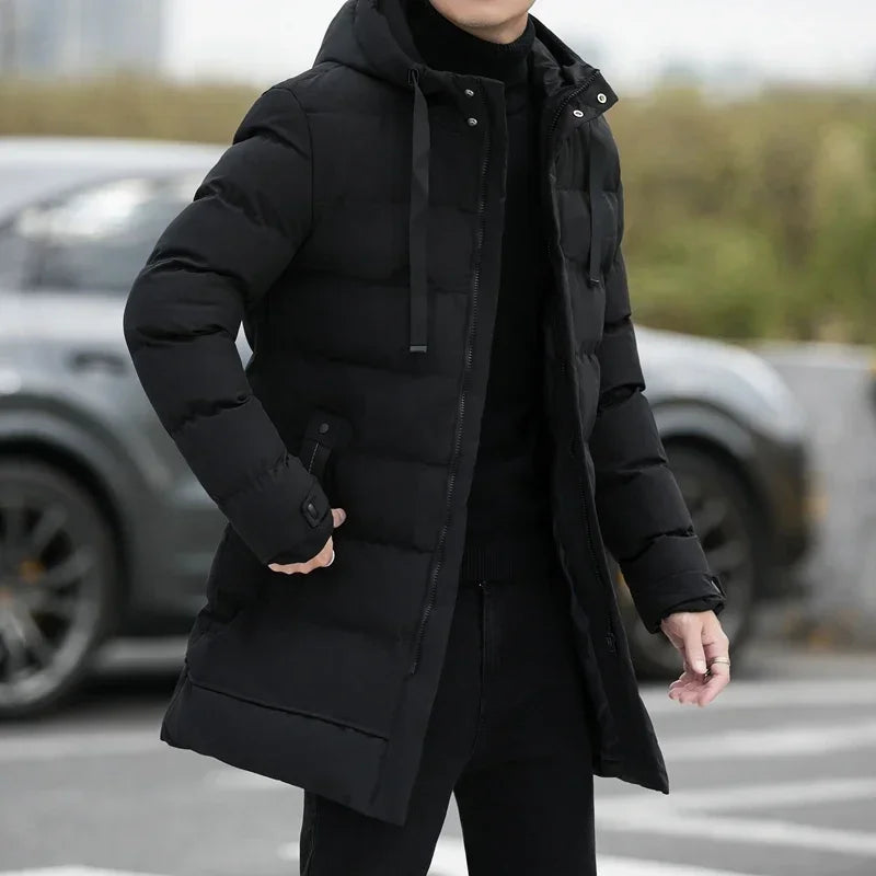 Male Outwear Winter Coats  Mens Jackets Winter Thicker Warm Parkas New Slim Fit Jackets Size Men Hooded Casual Long Down Jackets
