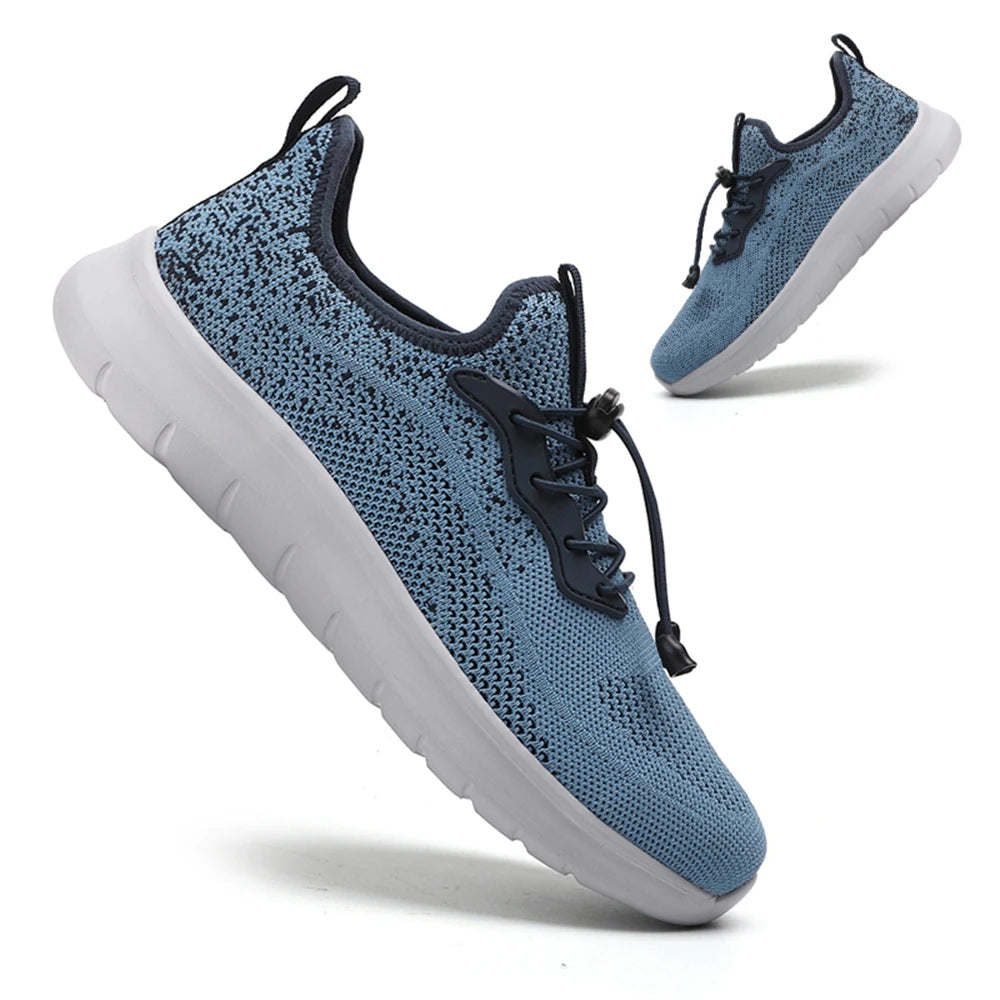Men's Spring Summer Woven Sneakers, Breathable Adjustable Buckle Durable Outdoor Running Workout Shoes