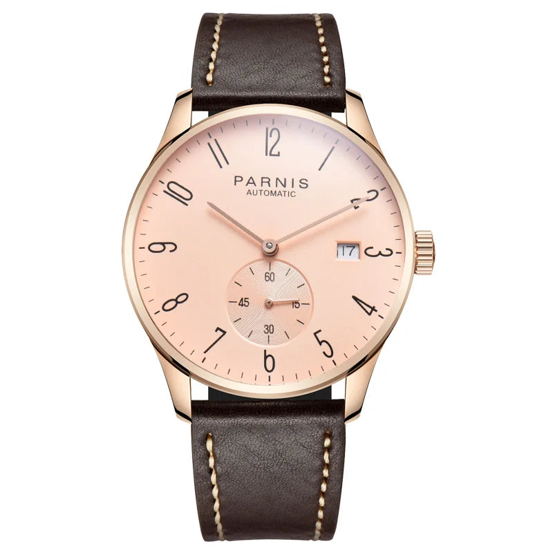 Parnis Mechanical Watches Minimalist Watch for Men Wristwatch Luxury Waterproof Automatic hombre Relogio Masculino Calendar 2025