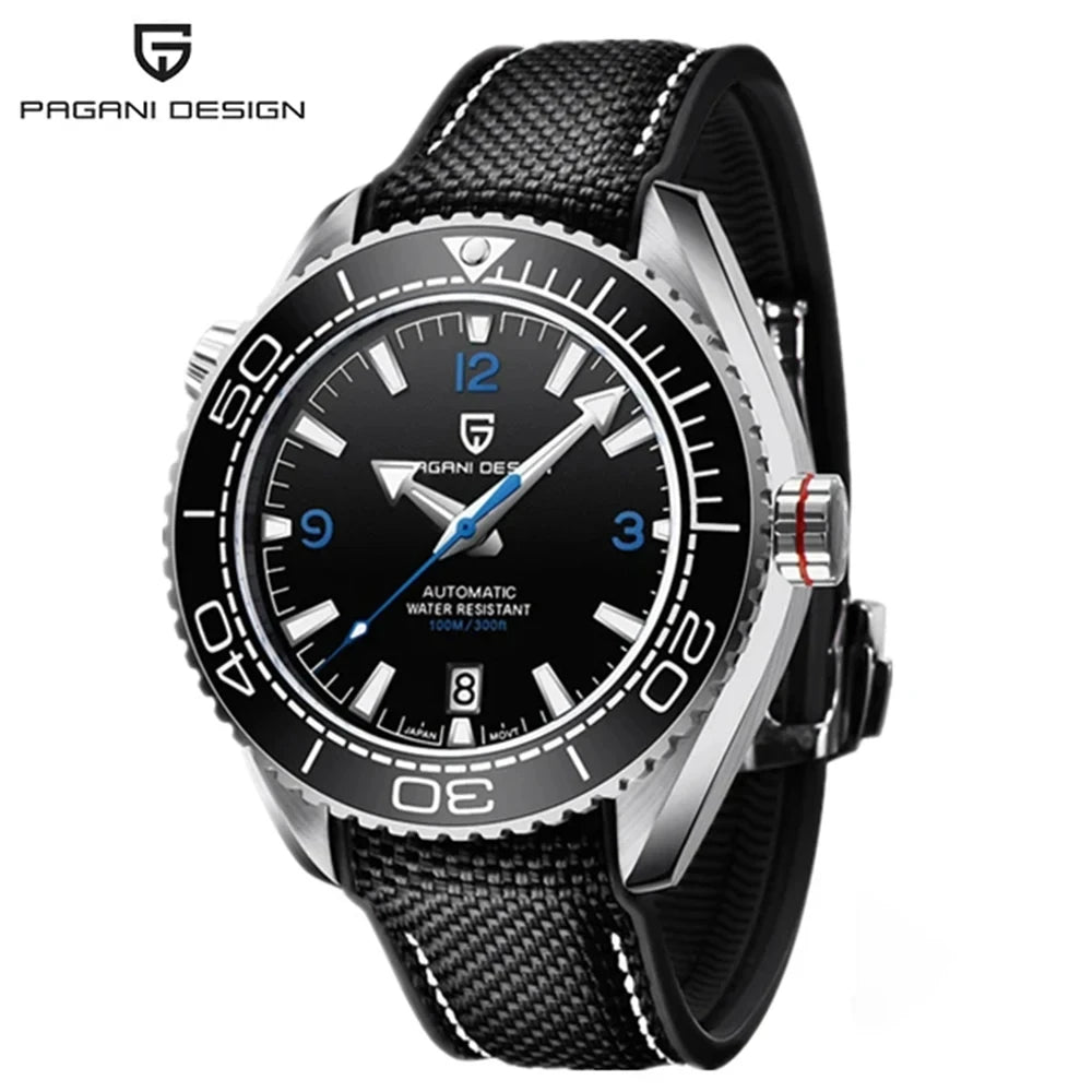 PAGANI DESIGN Classic Luxury Men Automatic Watch Sapphire Glass Mechanical Wristwatch Stainless Steel 100M Waterproof Watches