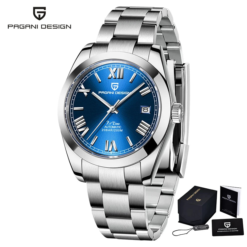 2024 New PAGANI DESIGN DD40 Mens Automatic Watches Men Mechanical Wristwatch AR Sapphire Waterproof Stainless Steel Reloj Hombre