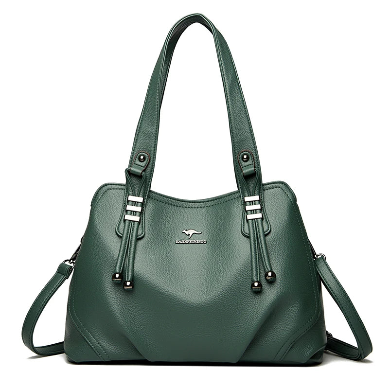 Genuine Soft Leather Handbags for Women Vintage Shoulder Tote Bag Luxury Designer Ladies Large Capacity Purse Bags Sac A Main