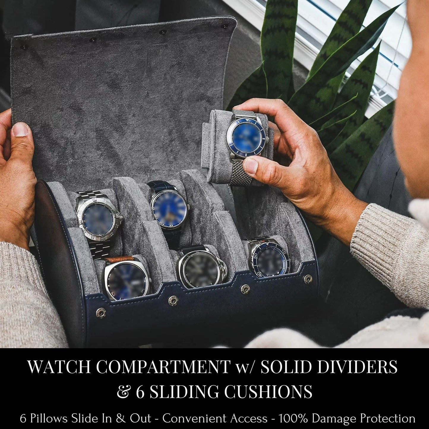 Watch Case Travel Organizer - Watch Roll Case - 3/6 Watch Case Display Storage - Watches Accessory Gift -Watch Organizer for Men