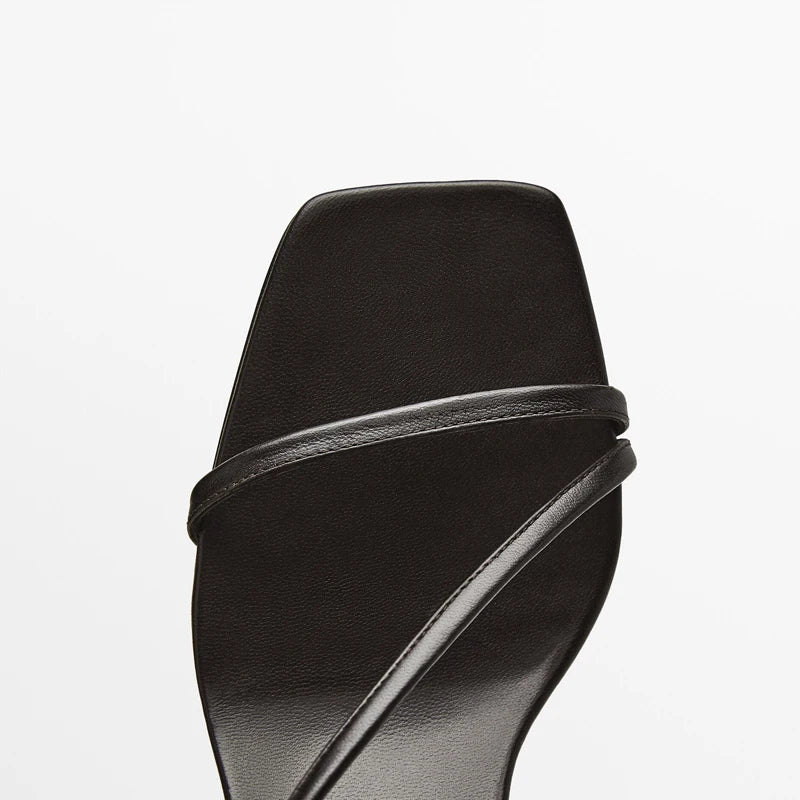Cowhide Low Heel Sandals For Women With Buckle & Minimalist Pretty Versatile Comfortable Durable Daily Commuter Shoes For Summer