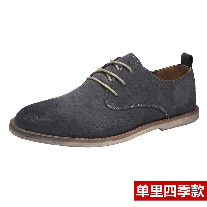New Real Leather Boots Men Cowhide Hign Shoes British Retro Short Boots Male Tooling Desert Boots ClassicsAnti-slip shoes