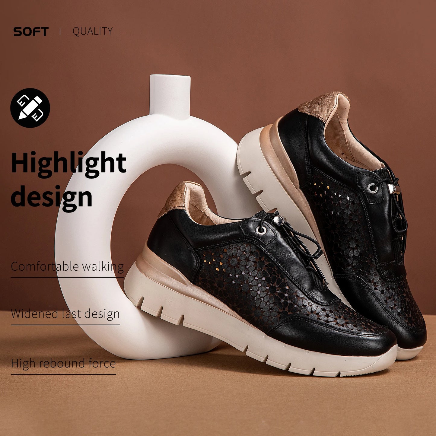 Unique Hollow Print Fashion Season New Women's Casual Shoes with Minimalist Design Breathable and Comfortable