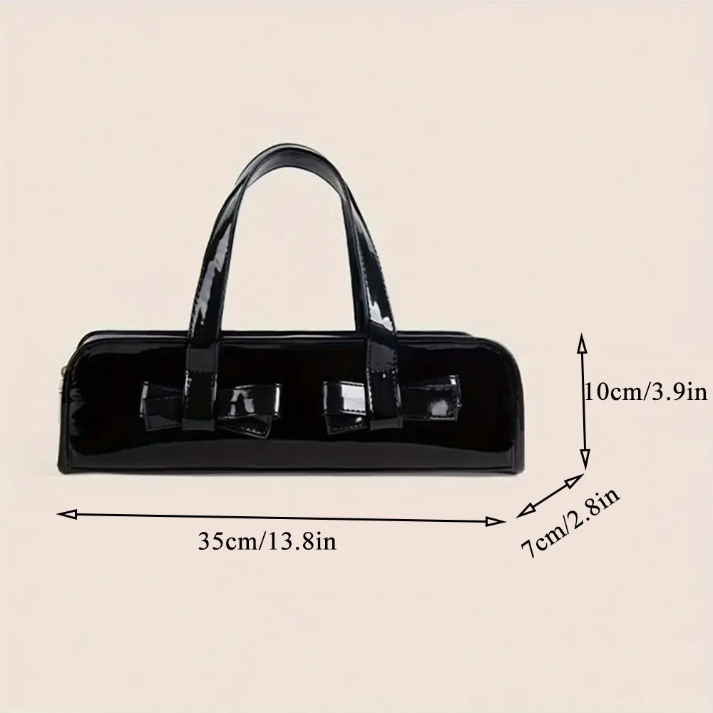 Bow Handbag For Women Baguette Summer PU Leather Shoulder Bag Fashion Shoulder Bag With Handle For Shopping Party And Travel
