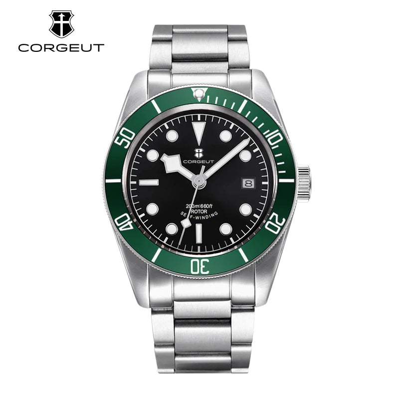 41MM Corgeut Men Mechanical Wristwatch Luxury nh35 Automatic Watches 100m waterproof Sapphire Glass Watch for Men Luminous Reloj