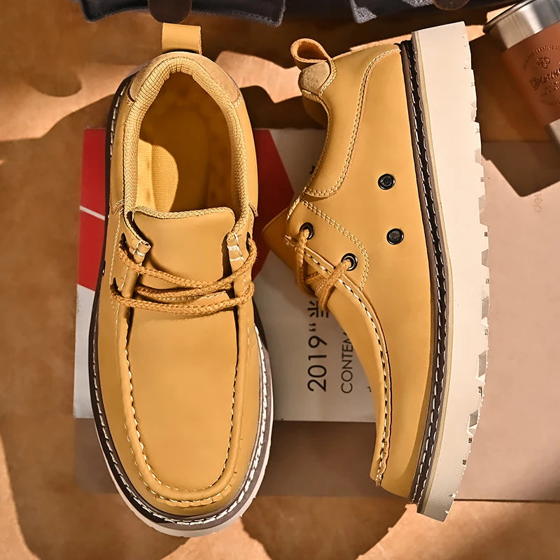 New Trend Outdoor Loafers Casual Comfortable Walking Shoes Ultralight Elegant Men's Dress Flats Thick Bottom Male Driving Shoes