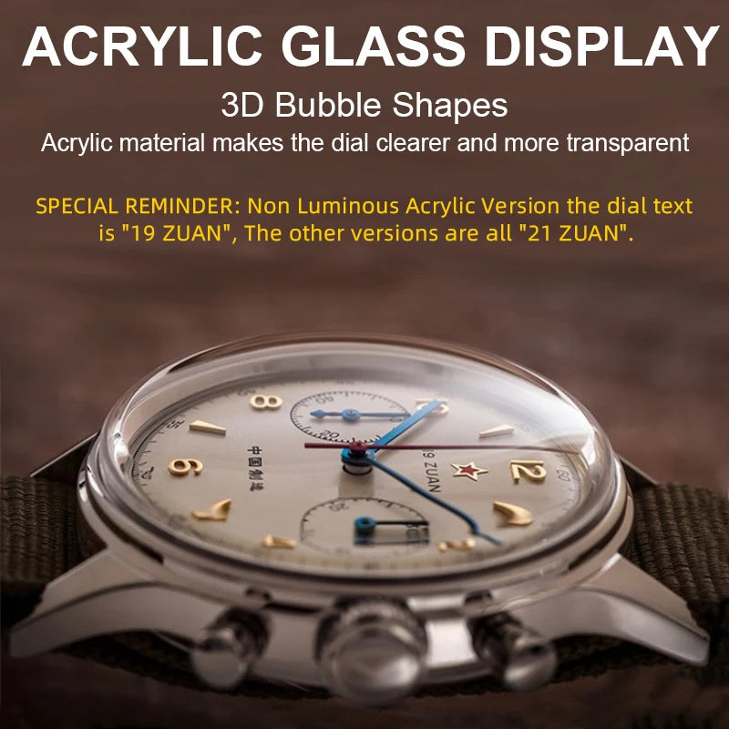 Classic Men 1963 Chronograph 38mm 40mm Aviation Pilots Watch With  ST1901 Movement Sapphire Glass Mechanical Wristwatches