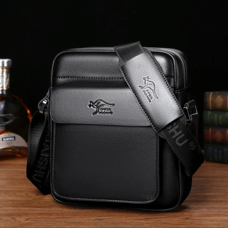 Luxury Brand Business Messenger Bag Men Leather Crossbody Bags For Men Shoulder Bags Male Black Brown Casual Sling Bag For IPAD