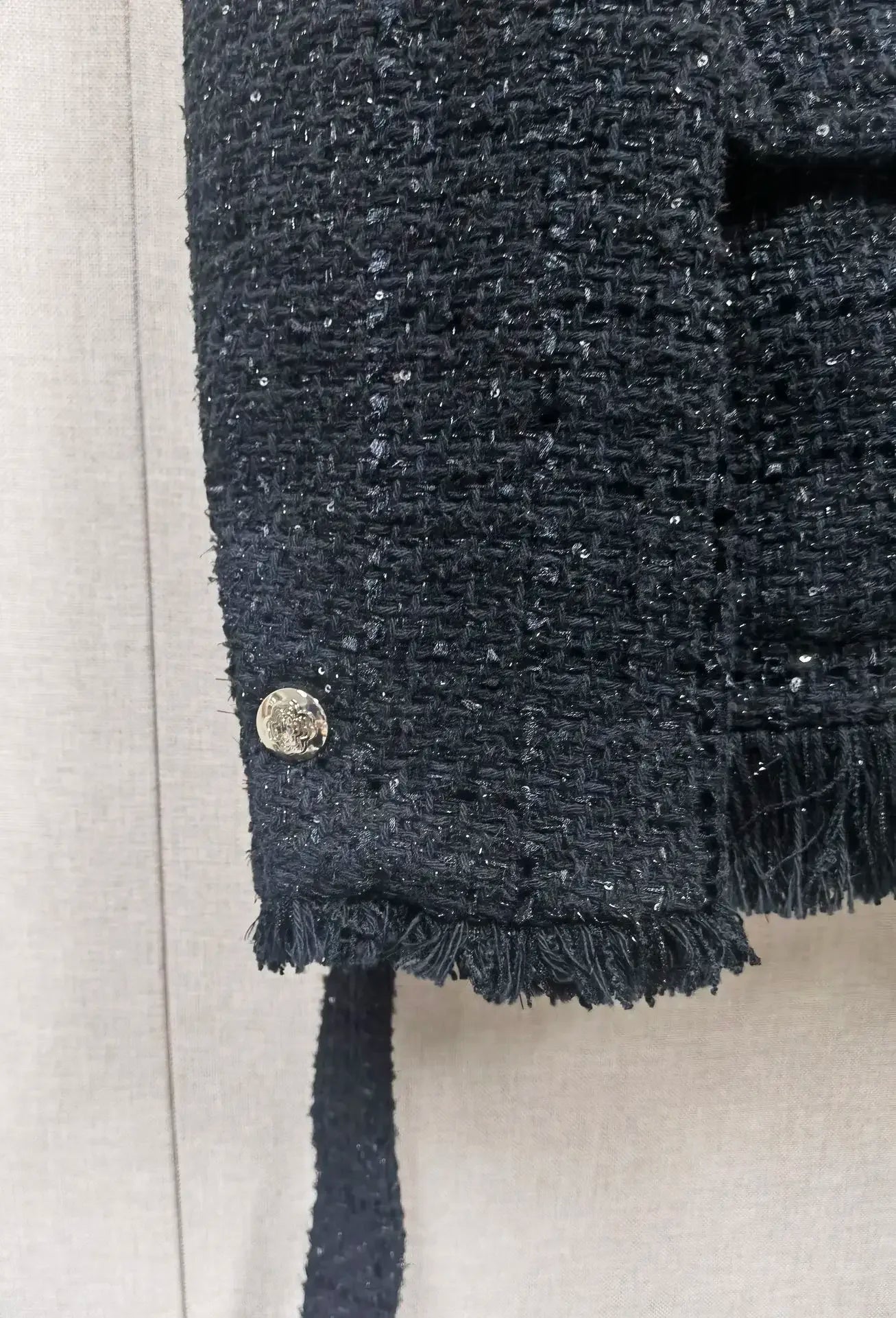 Autumn Winter Women Shiny Silk Tweed Coat Tassel Trim Lace-Up Cinching Jacket Top or Wide Leg Pants with Sashes