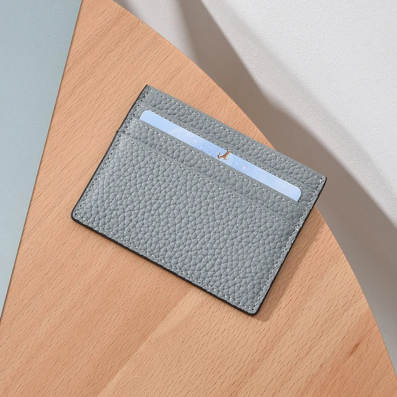 Ultra-thin Card Holders Genuine Leather High Quality Luxury Design Unisex ID Card Case Cowhide Solid Slim Business Card Wallet