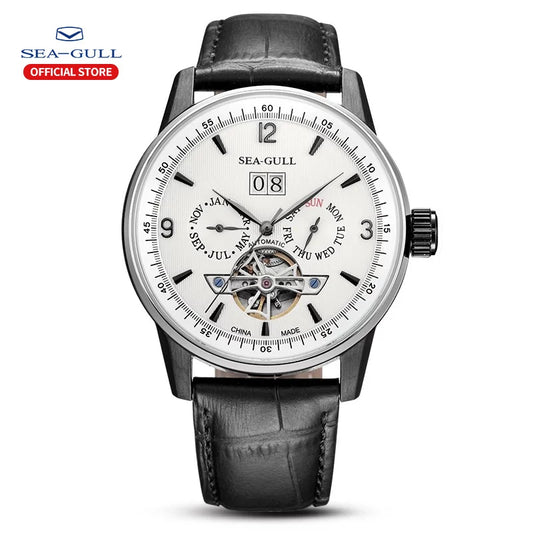Seagull Men's Watch Automatic Mechanical Watch Business Casual Hollow Flywheel Multi-Function Dial Men's Watch 219.328