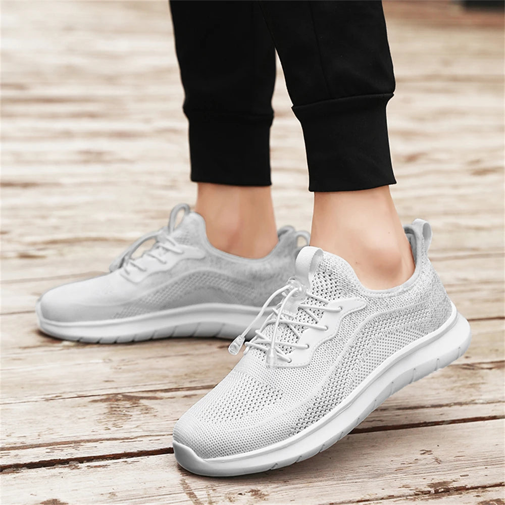 Men's Spring Summer Woven Sneakers, Breathable Adjustable Buckle Durable Outdoor Running Workout Shoes