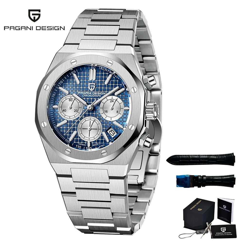 PAGANI DESIGN PD1707 Men's Quartz Wristwatch Business Casual Luxury Watches Sapphire Waterproof Stainless Steel Watch for men