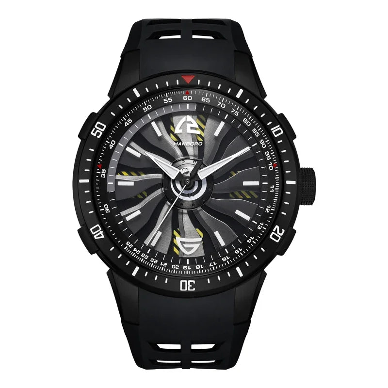HANBOROMen's hollowed out flywheel mechanical watch, fully automatic personalized luminous waterproof watch