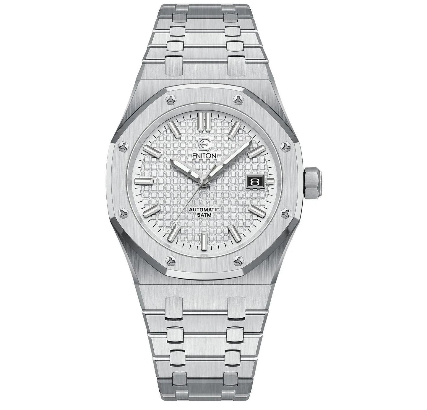 ENITON 41mm Business Luxury 316L Stainless Steel Transparent Case Back Automatic Mechanical Casual Watches for men