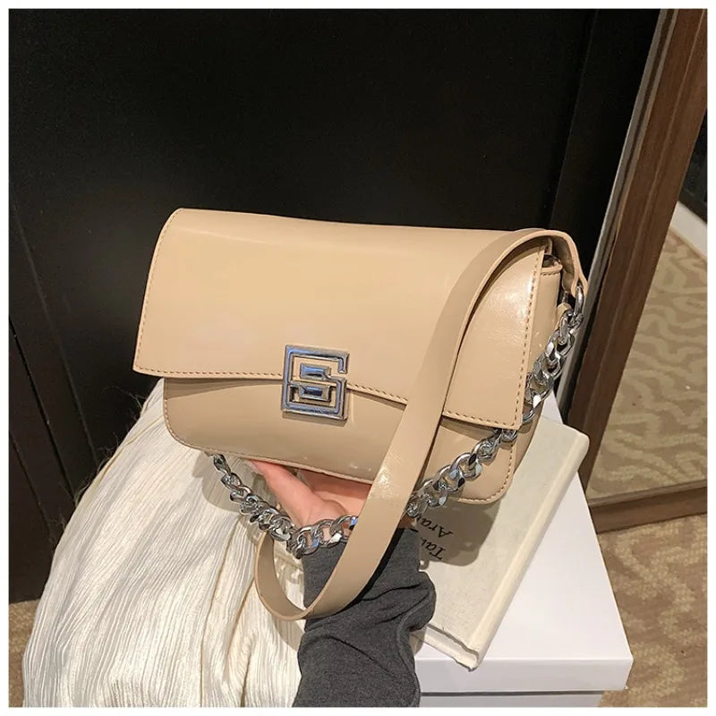 Women's Handbag Crossbody Messenger Elegant Classic Leather By Famous Designer Luxury Brand For Fashion Ladies