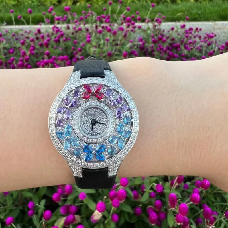 Luxury Colorful Women's Watch Quality Jewel Wristwatch Bracelet Elegant Timepiece for Ladies Luxury Brands Quartz Watches clock