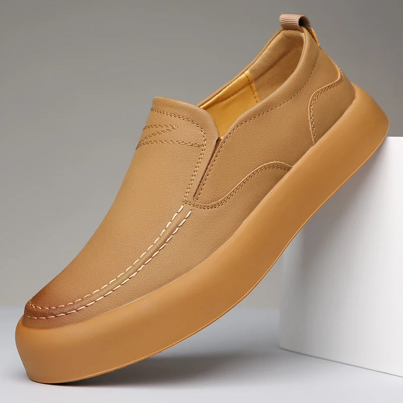 Luxury Brand Designer Men's Shoes Genuine Leather Slip On Loafers Mocasines Summer Breathable Driving Shoes Walking Men Sneakers